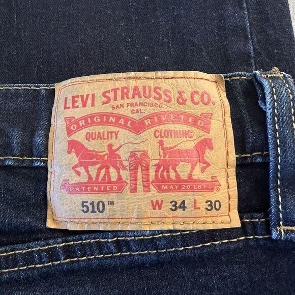 LEVI'S 510 Men's Jeans Stretch Blue 5 Pockets 99% Cotton Pre-owned Made in Egypt - Picture 3 of 16